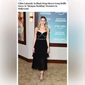 SELF-PORTRAIT Rhinestone Tiered Chiffon Midi Dress - *unworn